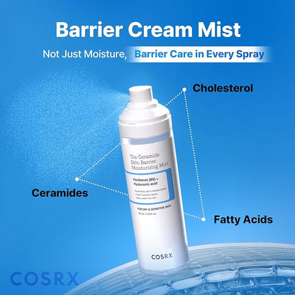 COSRX Barrier Cream Face Mist - Milky Toner with Ceramide & Hyaluronic Acid, Hydrating and Soothing Facial Spray for All Skin Types