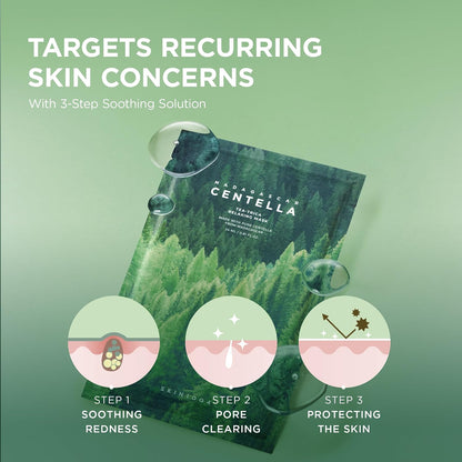 SKIN1004 Madagascar Centella Tea-Trica Relaxing Mask (1 mask), Face Mask Skincare for Oily & Blemish Prone Skin, Soothing & Calming Relief Care for Sebum & Impurities, Korean Skin Care