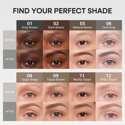 PERIPERA Speedy Skinny Brow (09 Taupe Brown),1.5mm Precise Eyebrow Pencil, Dual-Sided Fine Tip Shades, Define Fills Brow Make up, K Beauty, Korean Make-up, Safe for Sensitive Skin