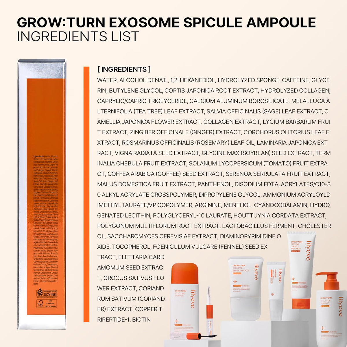lilyeve GROWTURN Exosome Spicule Ampoule 3000, for Hair Growth