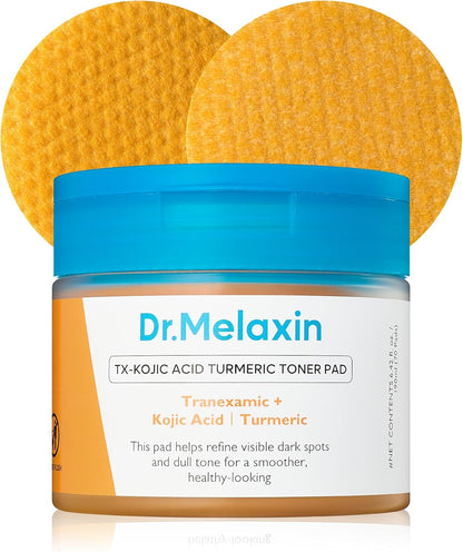 Dr.Melaxin TX Kojic Acid Turmeric Toner Pads with Tranexamic Acid, Brightening Toner Pad for Pigmentation & Dark Spot Care, Gentle Keratin Care for Radiant Skin, Korean Skincare,