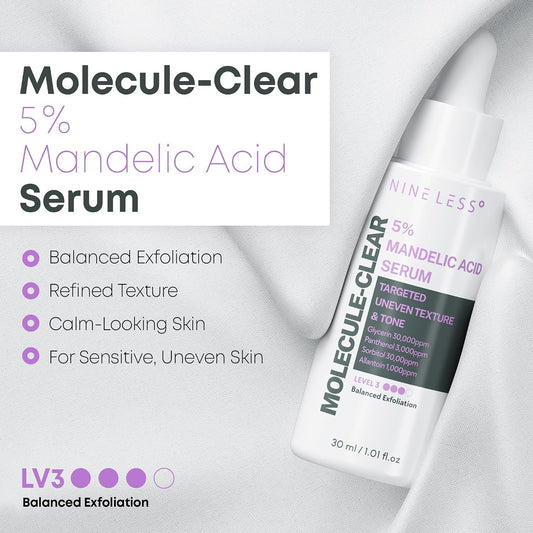 NINELESS Molecule-Clear 5% Mandelic Acid Serum, AHA Exfoliating