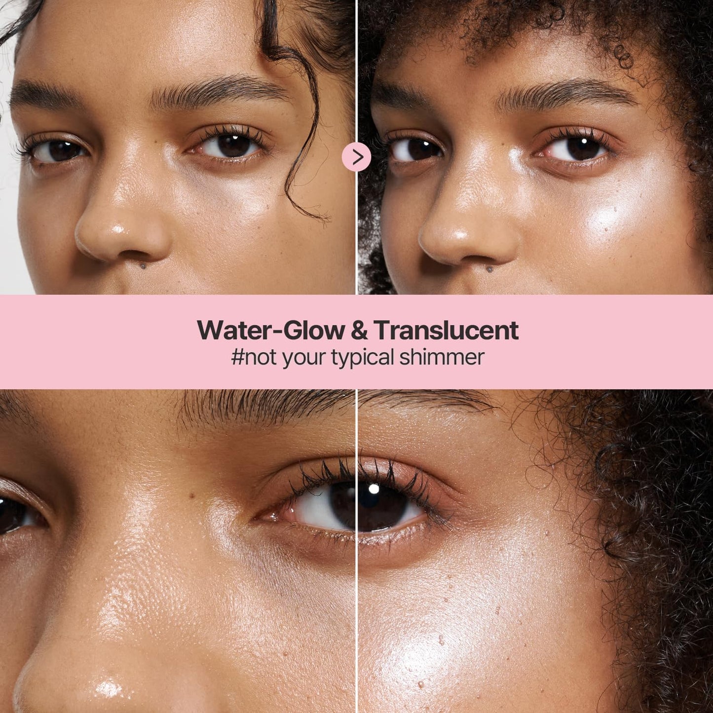 2aN Pure Glass Highlighter PK02 Pinkbell, Glass Like Sheen Powder Highlighter for a Natural, Radiant Glow, Buildable, Long-Lasting, Lightweight Formula