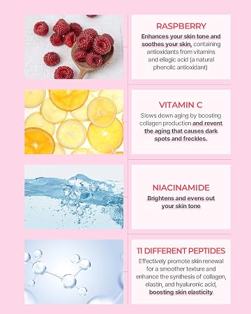 BE THE SKIN Vitavita Raspberry Serum, 11 Peptides + Vitamin B12, 1.01 fl oz