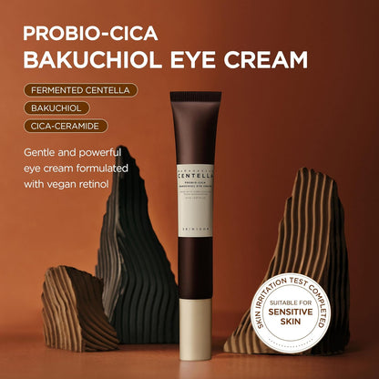 SKIN1004 Centella Probio-Cica Bakuchiol Eye Cream, Korean Eye Cream for Fine Lines with Centella, Hydrating Eye Treatment for Under Eye Area, Retinol Alternative, Korean Skin Care