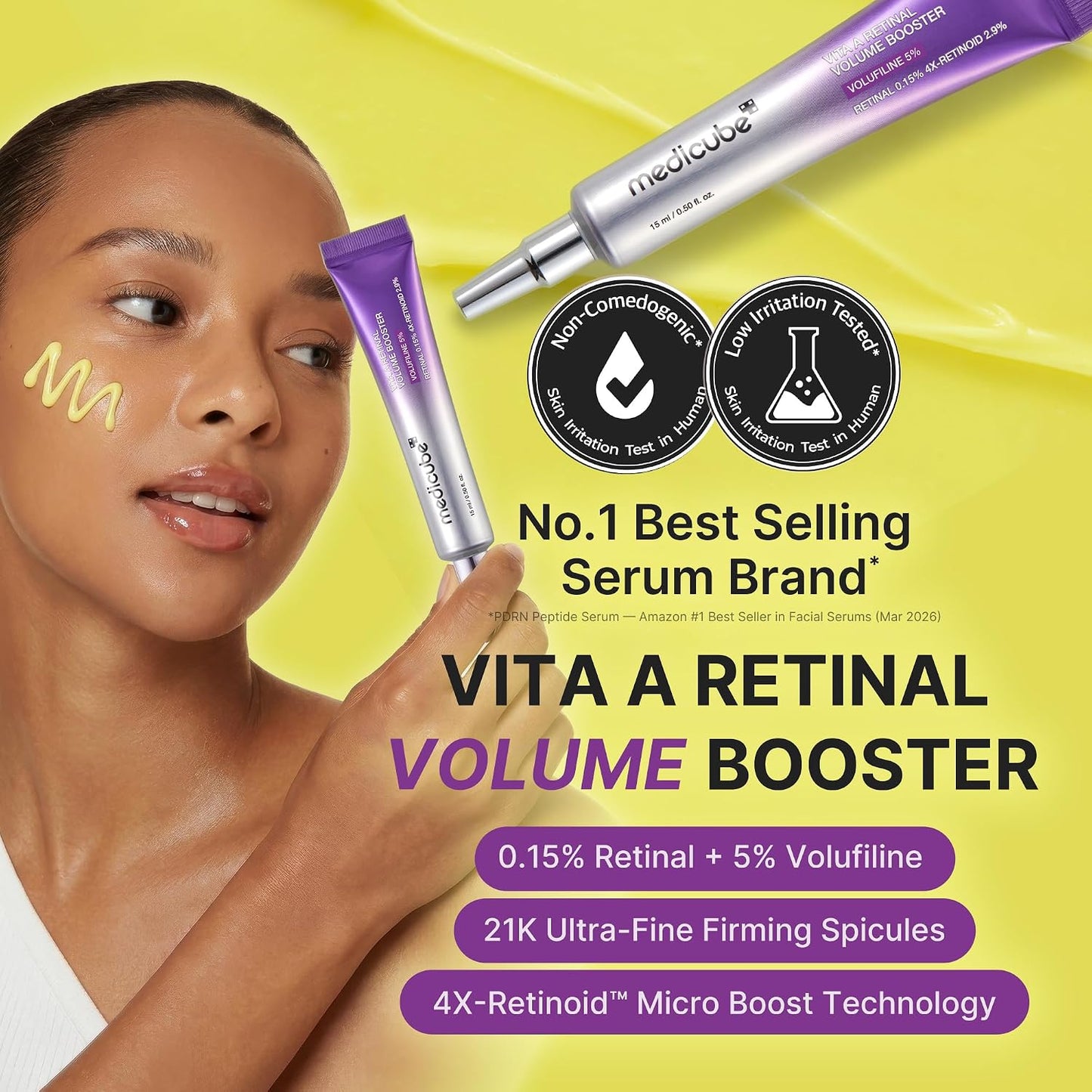 medicube Vita A Retinal Volume Booster Serum, with Volufiline, 4X-Retinoid