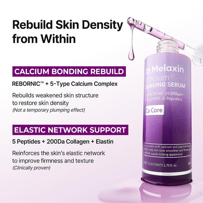 Dr.Melaxin Calcium Bonding Serum with REBORNIC 10,000ppm, Firming & Volumizing Serum for Sagging Skin, Calcium Complex & Collagen for Elasticity & Skin Density