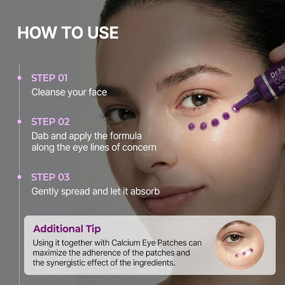 Dr.Melaxin Calcium Bonding Eye Cream with Peptides & Rebornic, Firming Eye Treatment for Wrinkles & Puffy Eyes, Elastin for Dark Circles & Hydrating Care
