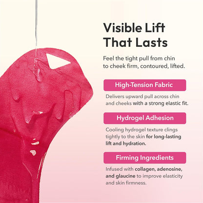 V-Line Lifting Mask – Reduce Double Chin, Firm & Tighten, 1 pack (2 mask), Jawline Mask with Volufiline™ & Bodyfit™, Hyaluronic Acid & Aloe