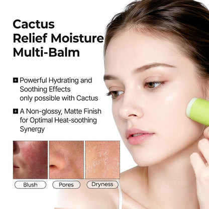 Dr.Melaxin Cactox Pore Relief Multi Balm Stick – Zinc PCA & ADENOSINE Cooling & De-Puffing Face Balm for Enlarged Pores & Puffy Skin, Pore Minimizing with Cactus Extract, Korean Skincare