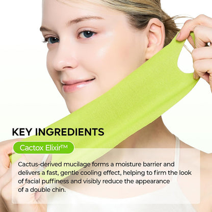 Dr.Melaxin CACTOX V-Lifting Mewing Band – Cactox + Caffeine + Collagen Double Chin Lifting Band for Sagging Jawline & Facial Puffiness, 115.49% Jaw & Chin Lifting Improvement, Korean V-Line Lifting