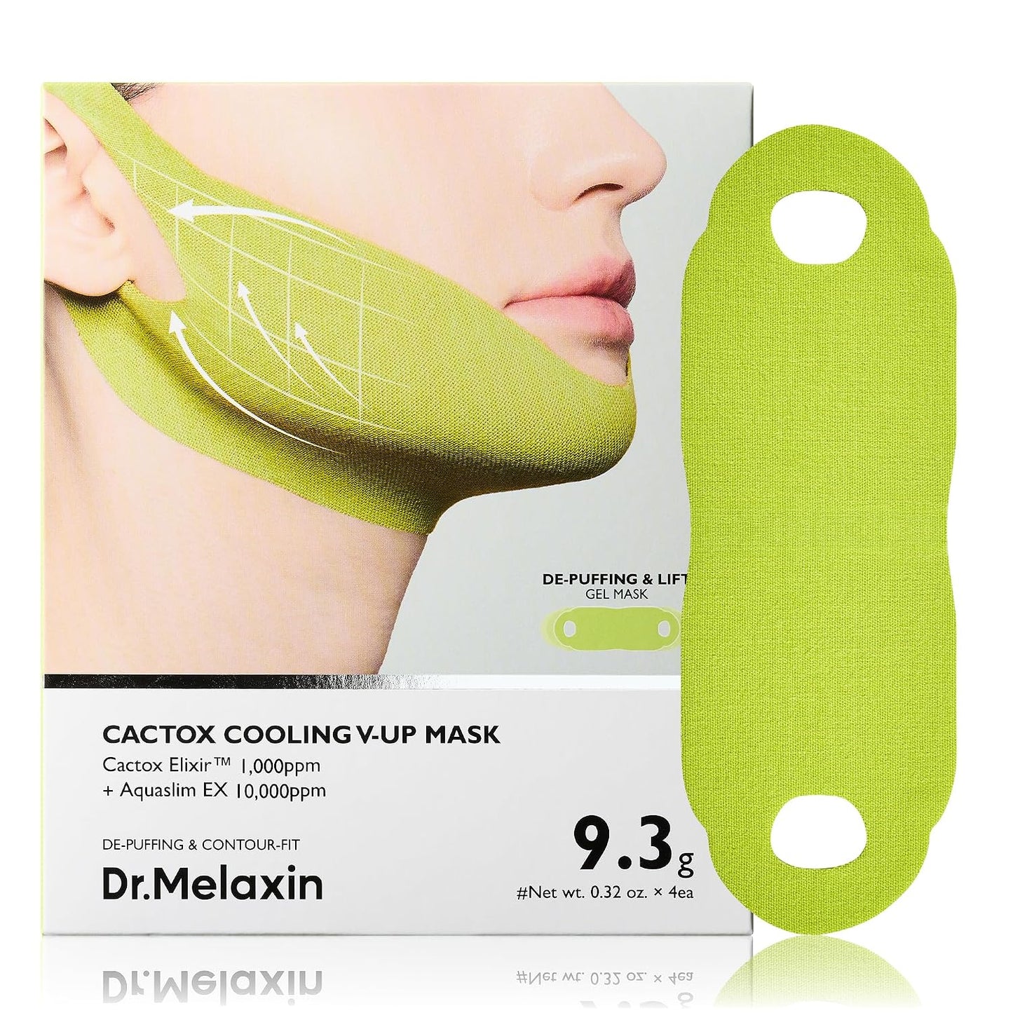 Dr.Melaxin CACTOX V-Lifting Mewing Band – Cactox + Caffeine + Collagen Double Chin Lifting Band for Sagging Jawline & Facial Puffiness, 115.49% Jaw & Chin Lifting Improvement, Korean V-Line Lifting
