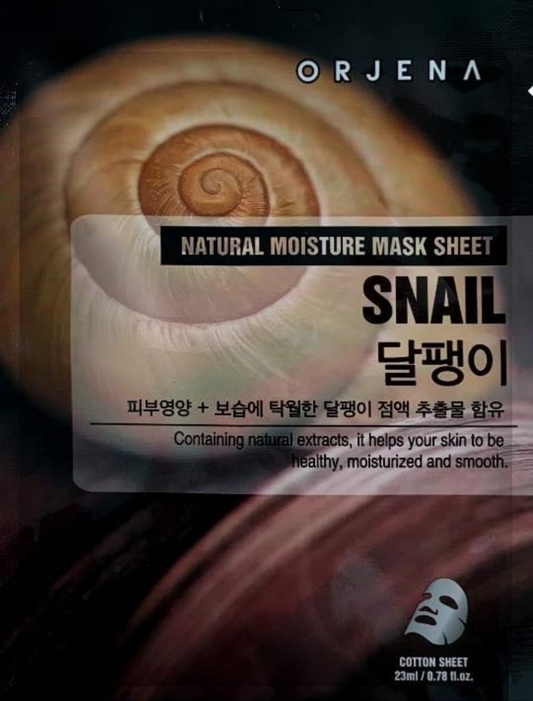 Orjena Natural Moisture Snail Sheet Mask - Antiaging & Anti-Wrinkle, Hydrating, Soothing, Sensitive, Refreshing - 1 Mask