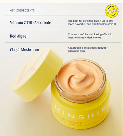 Crema energizante e iluminadora para ojos Kinship Brightwave con vitamina C