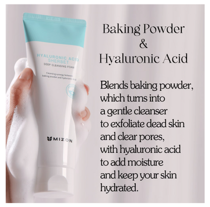 Mizon Hyaluronic Acid Sherbet, Deep Cleansing Foam