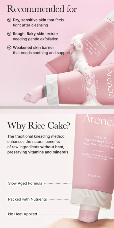 Arencia - Rosehip Mild pH Balancing Rice Cake Cleanser