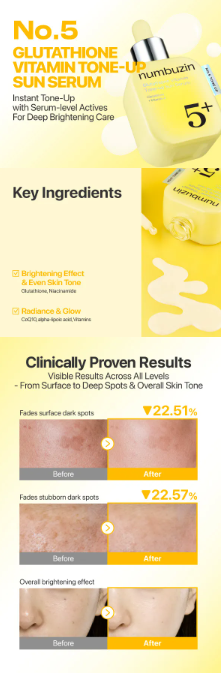 Numbuzin No.5 Glutathione Vitamin Tone-up Sun Serum SPF 50+