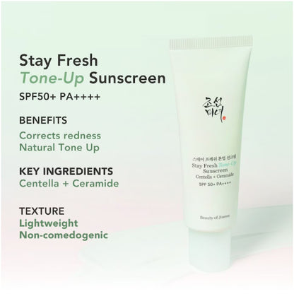 Protector solar Beauty of Joseon Stay Fresh Tone-Up 50ml (Verde)