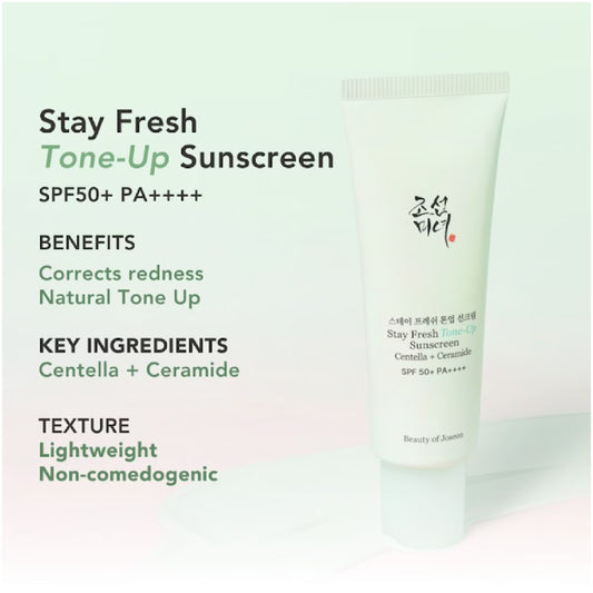 Beauty of Joseon Stay Fresh Tone-Up Sunscreen 50ml (Green)