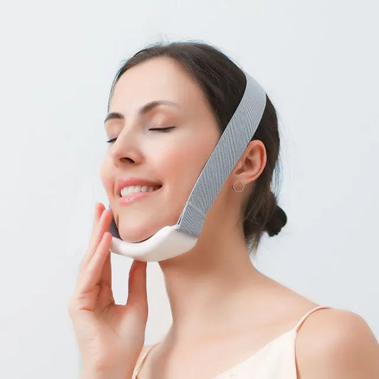 EMS Face Lift Massager - Microcurrent and magnetic massage to lift and tighten the double chin while tightening the facial muscles to achieve a more defined facial contour.