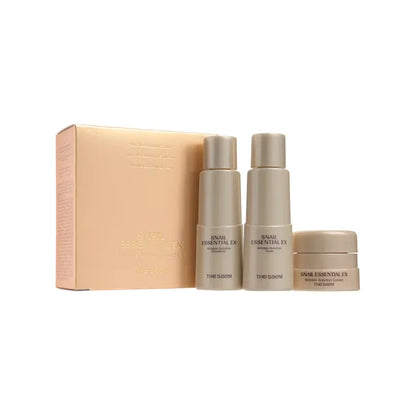 The Saem - Snail Essential EX Wrinkle Solution Travel Kit - Infused with Honey Extract, Propolis Extract, Royal Jelly Extract and Ceramide that calms and revitalizes the skin, helps strengthen the skin barrier