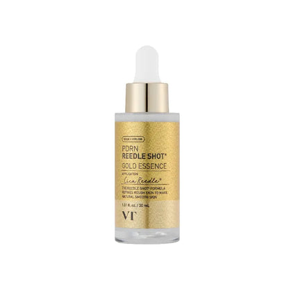 VT Cosmetics PDRN Reedle Shot Gold Essence - Enriched with 9 types of EGF to deeply revitalize, condition, and support natural skin cell renewal, powerful blend of 7 types of Collagen and 6 types of Peptides to deliver deep hydration
