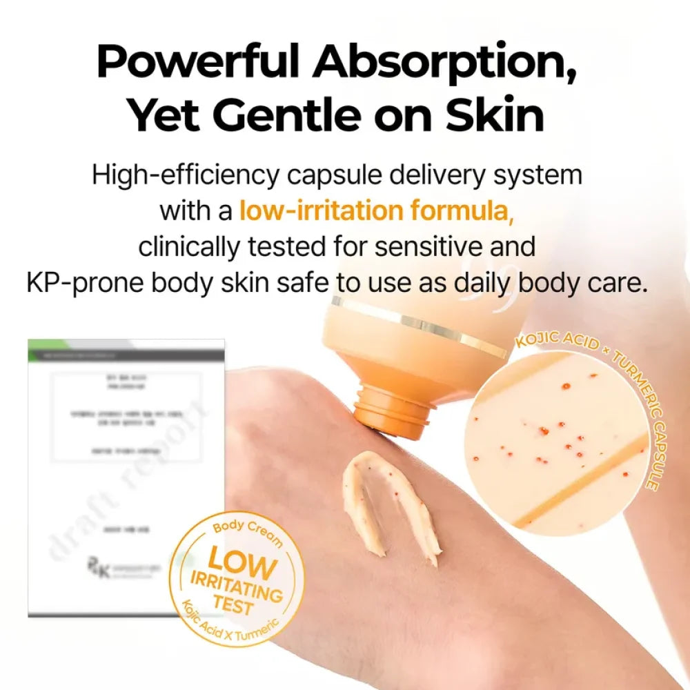 Dr. Melaxin Kojic and Turmeric Body Cream for Brightening and Evening Out Skin Toning - 200g