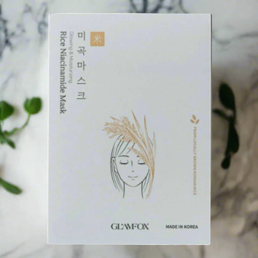 Mascarilla de Niacinamida de Arroz Glamfox - Ilumina e hidrata - 1 mascarilla