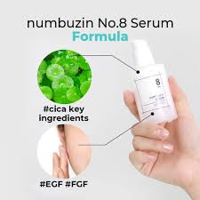 numbuzin No.8 Fine Cica Serum - Calming Skin, Cica Ingredients, reduces redness, improves texture, and provides deep hydration, protects skin