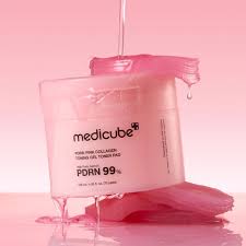 medicube Toner Pads Salmon DNA PDRN Pink Collagen Jelly Pad, Gel Toner Pad, Niacinamide, Madecassoside, Retinol, Soothing, Radiance, Uneven Skin Tone