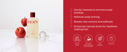 MOEV Annurcatin Shampoo - Korean Apple Hair Care for Strength and Volume in Thinning Hair, Adds Lift, Paraben-Free, Suitable for All Hair Types