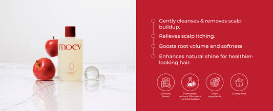 MOEV Annurcatin Shampoo - Korean Apple Hair Care for Strength and Volume in Thinning Hair, Adds Lift, Paraben-Free, Suitable for All Hair Types