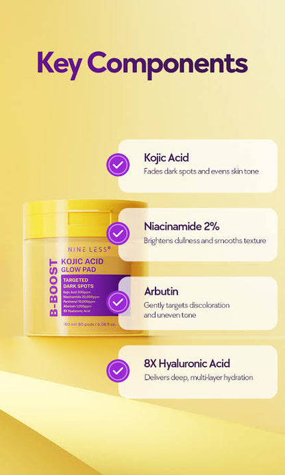 NINELESS - B-Boost Kojic Acid Glow Pad