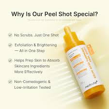 medicube Body Peel Shot with Kojic Acid and Turmeric | Gentle Body Brightening & Exfoliating Serum with BHA, LHA & PHA for Dead Skin Cells, Uneven Looking Skin & Excess Sebum
