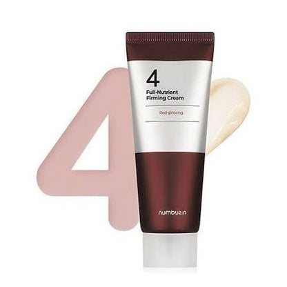 numbuzin No.4 Full Nutrient Firming Cream - Skin Elasticity, Wrinkle Care, Anti-aging, Deeply Nourishing, Hydration, Red Ginseng, Panthenol, Niacinamide, Bifida