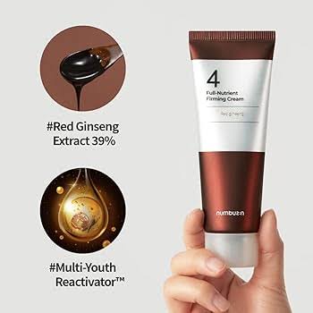 numbuzin No.4 Full Nutrient Firming Cream - Skin Elasticity, Wrinkle Care, Anti-aging, Deeply Nourishing, Hydration, Red Ginseng, Panthenol, Niacinamide, Bifida