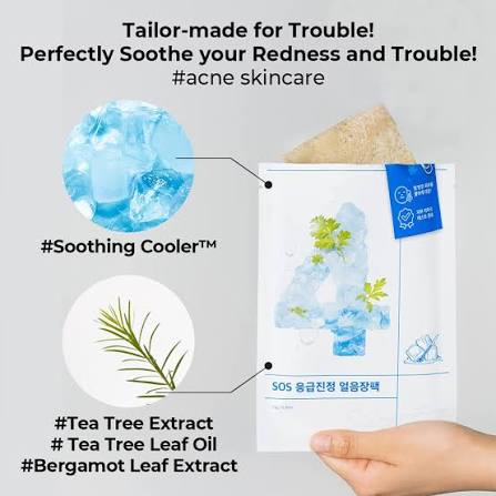 numbuzin No.4 Sheet Mask | Icy Soothing Sheet Mask | Instant Cooling, Hydrating with Tea Tree Extract, Bergamot Leaf Extract | Soothes, Relieves Heated Skin