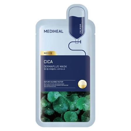 MEDIHEAL Dermaplus Cica Mask-Daily Vegan Mask for Calming Skin with Panthenol & Hyaluron, Korean Self Skin Care Sheet Mask