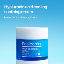 Real Barrier Aqua Soothing Cream 1.7 Fl.Oz. 50ml Hyaluronic Acid Facial Cream| Redness Relief Face Cream for Sensitive Skin | Face Moisturizer for Dry Skin| Calming Chamomile Extract