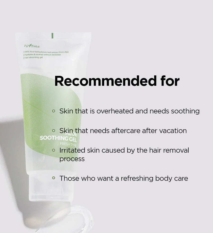 IsNtree Aloe Soothing Gel – 99% Jeju Aloe Vera for Face & Body | Lightweight Gel for Sensitive, Sun-Exposed, or Irritated Skin| Fragrance-Free, Made in Korea