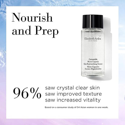 Elizabeth Arden Nightly Performance - Cápsulas de ceramida y retinol (60 unidades) - Set de 3 productos para el cuidado de la piel
