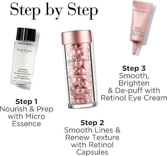 Elizabeth Arden Nightly Performance 60pc Retinol Ceramide Capsules - 3 Piece Skincare Set