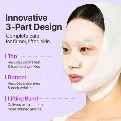 numbuzin No.9 NAD+ BIO Lifting Full Face Mask - Peptide & Collagen Two-Piece Firming Mask for a Smooth, Defined-Looking Skin Finish, 1 Mask
