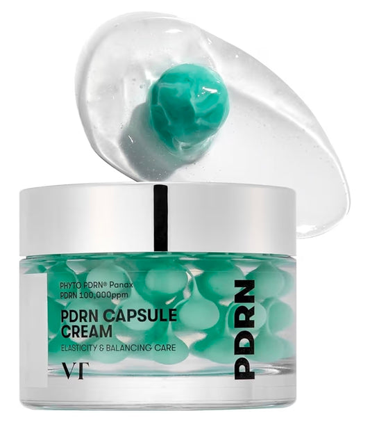 VT COSMETICS PDRN Capsule Cream 100 - Hydrating Face Moisturizer with 100,000ppm PDRN, Hyaluronic Acid, 9 Peptides, Firming & Plumping Nourishing Cream