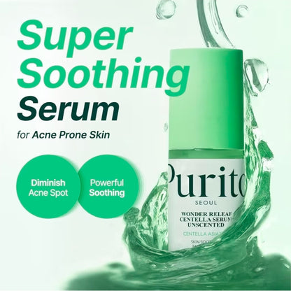 PURITO Centella Unscented Serum - Sensitive Skin Lightweight Calming & Skin Barrier Repair, 34,860 ppm Soothing Serum, Vegan & Cruelty-Free