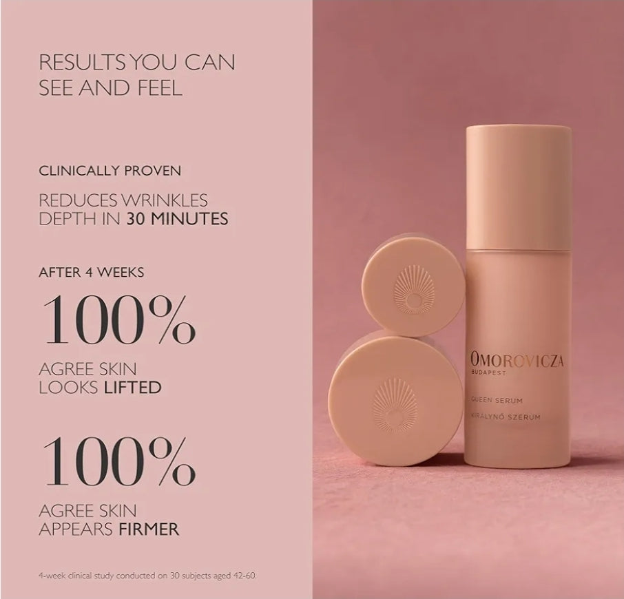 Omorovicza Queen Serum - Retinoid Facial Serum with Mediterranean Microalgae, Lithops Stem Cells & Chinese Leaf Extract to Reduce Wrinkles, Firm & Smooth Skin