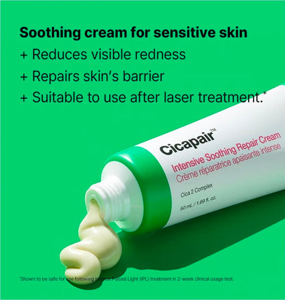 Dr Jart Cicapair The Soothing Cica Trio - Intensive Soothing Repair Cream - 50ml + 2 Travel size 7 ml, Soothes irritated, sensitive and sensitized skin