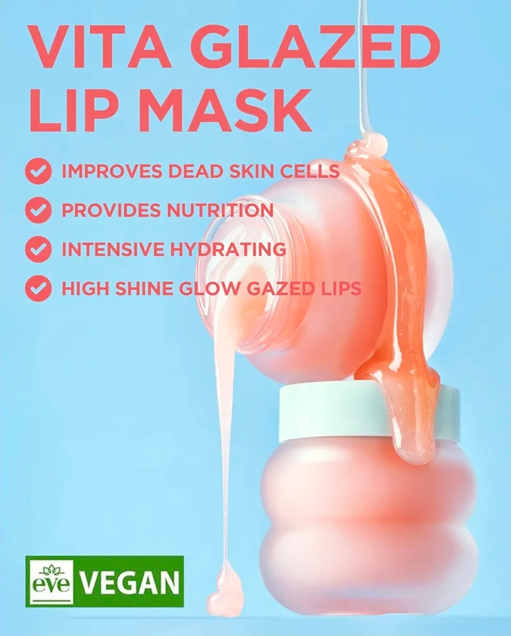 TOCOBO Vita Glazed Lip Mask – Vegan Overnight Lip Sleeping Mask for Dry, Chapped Lips, PHA (Lactobionic Acid) Gentle Exfoliation, Non-Sticky Glazed Balm