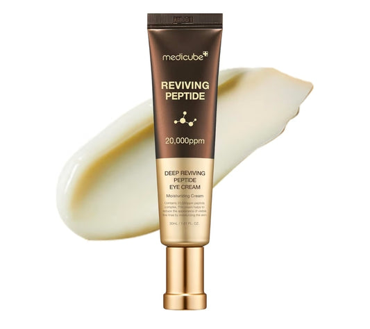 medicube Reviving Peptide - Crema para ojos con péptidos revitalizantes, suero para el contorno de ojos con multipéptidos, niacinamida y escualano, que reduce los signos de la edad y las líneas de expresión.