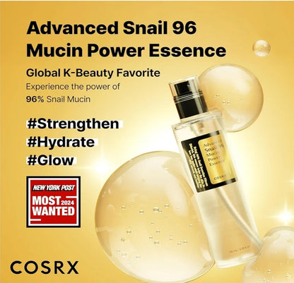 COSRX Advanced Snail 96 Mucin Power Essence - Repairing Serum, Hydrating Serum with Snail Secretion Filtrate for Dull Skin & Fine Lines